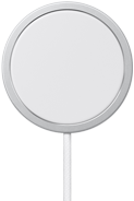 Vista frontal de un cargador MagSafe con cable