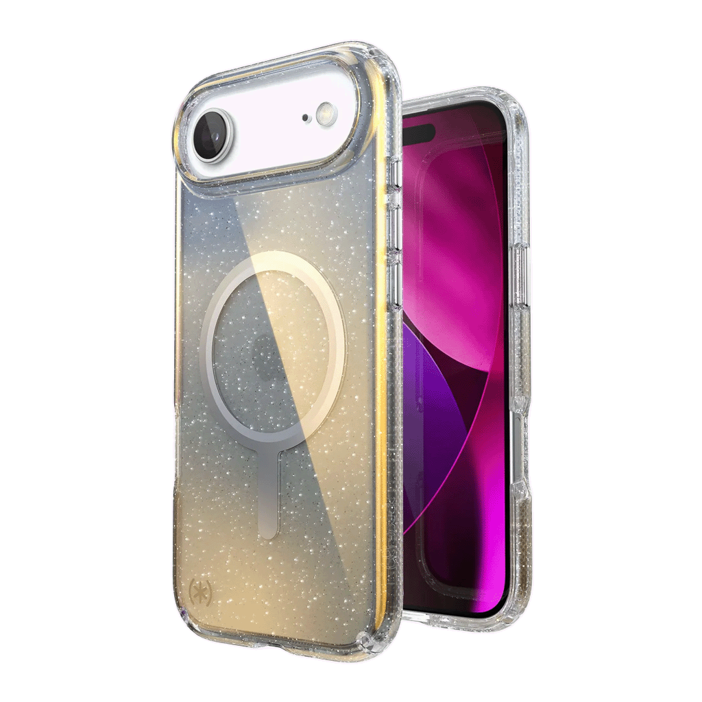 Speck Presidio Lux con MagSafe para iPhone 17 Air - Hyper Glitter Espejado/Plata Metalico