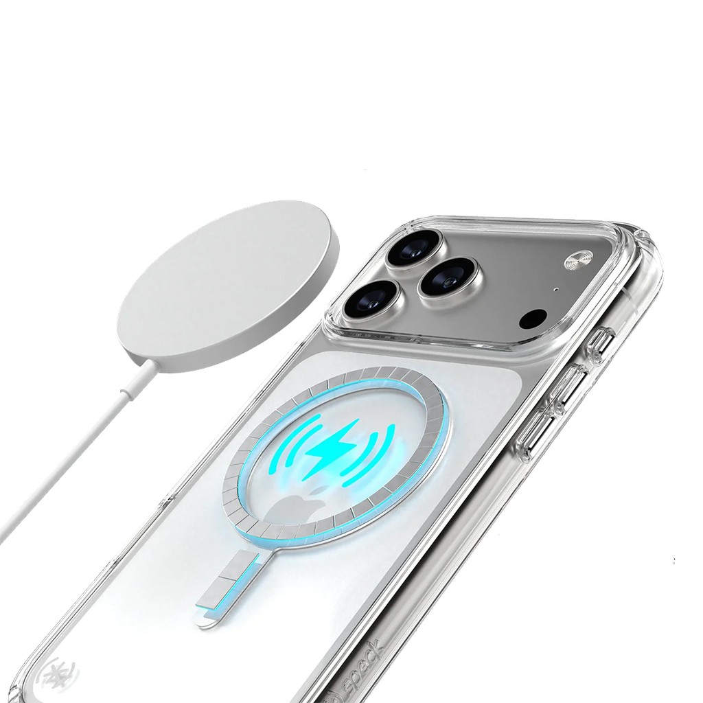 Speck Presidio Perfect Transparente con MagSafe para iPhone 17 Pro Max - Transparente/Transparente/Plata