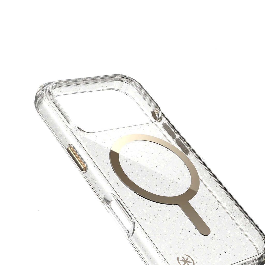 Speck Presidio Lux con MagSafe para iPhone 17 Pro - Hyper Glitter Espejado/Plata Metalico
