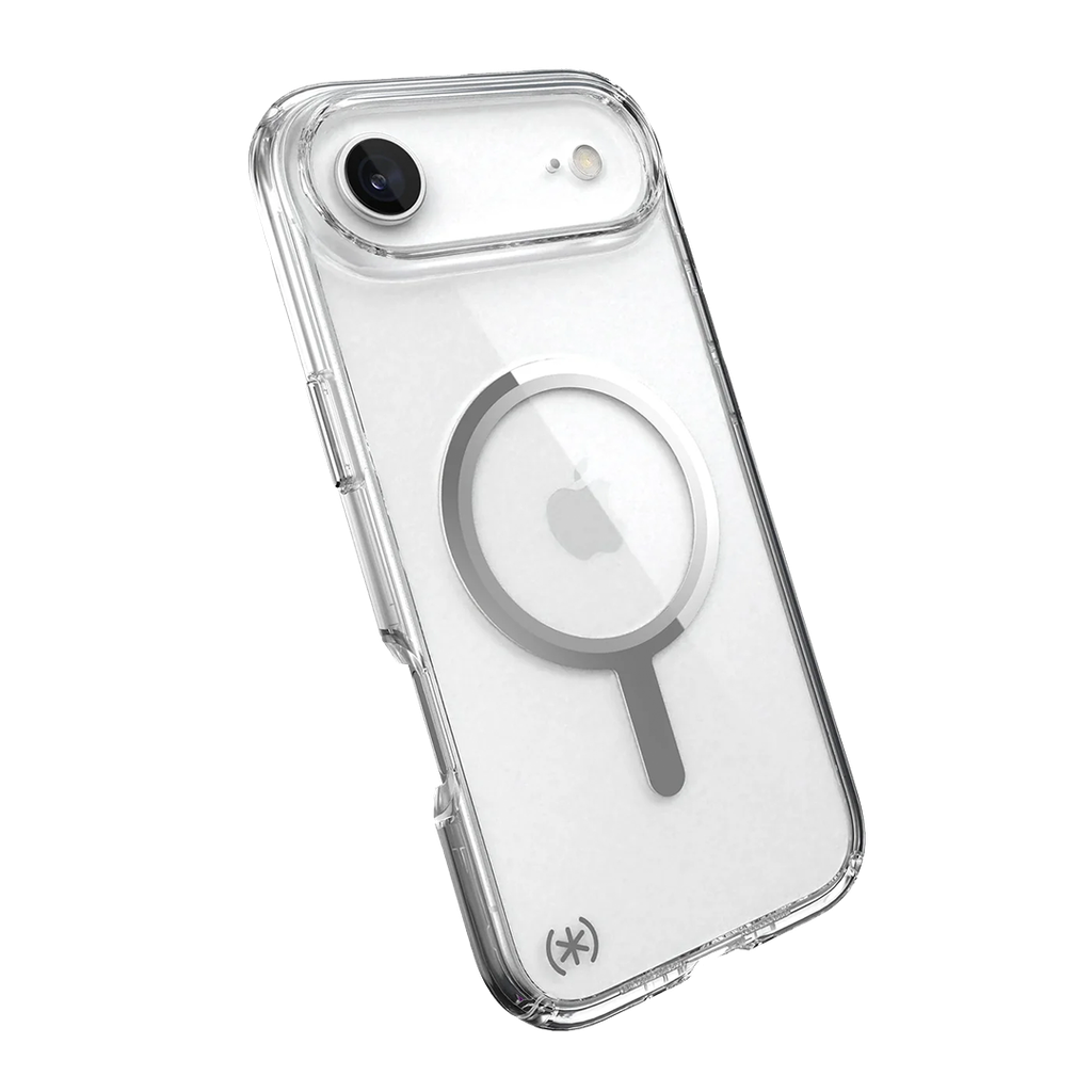 Speck Presidio Perfect Clear con MagSafe para iPhone 17 Air - Transparente/Transparente/Plata
