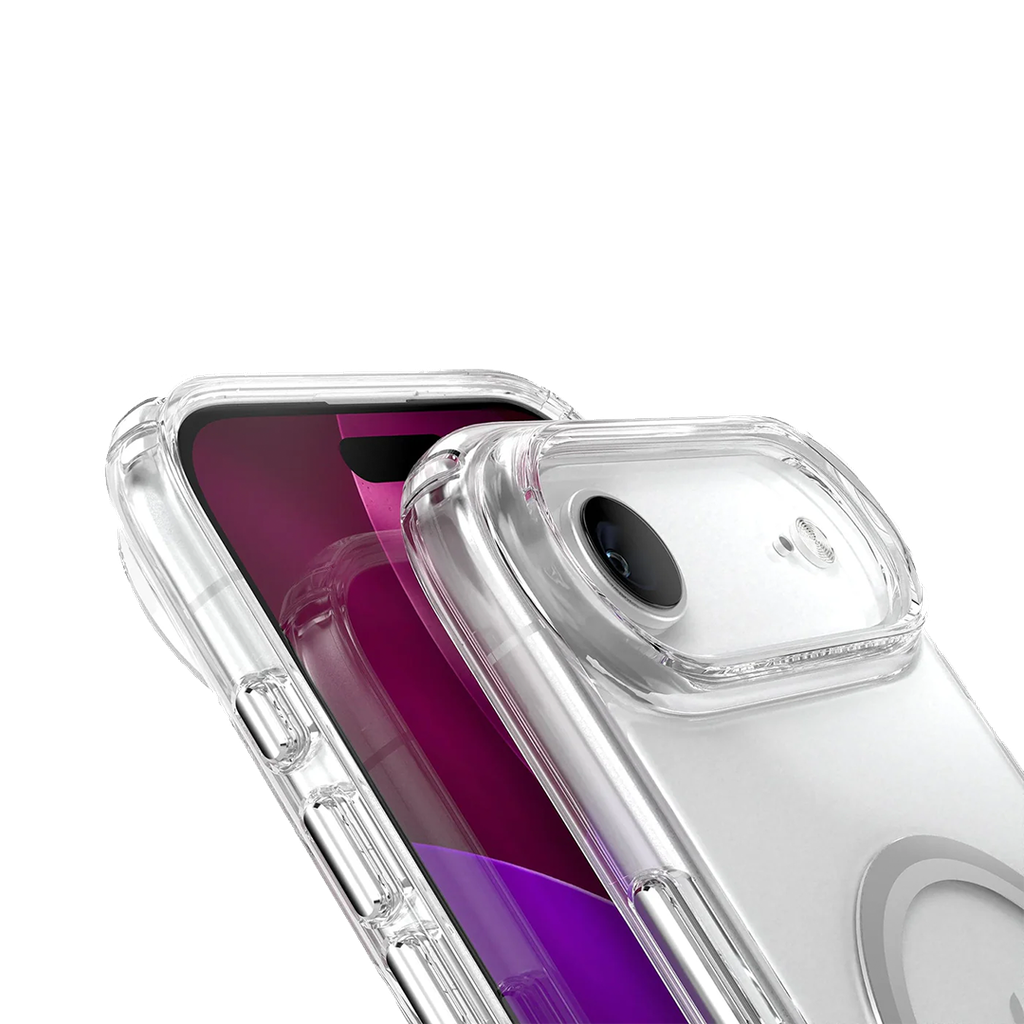 Speck Presidio Perfect Clear con MagSafe para iPhone 17 Air - Transparente/Transparente/Plata