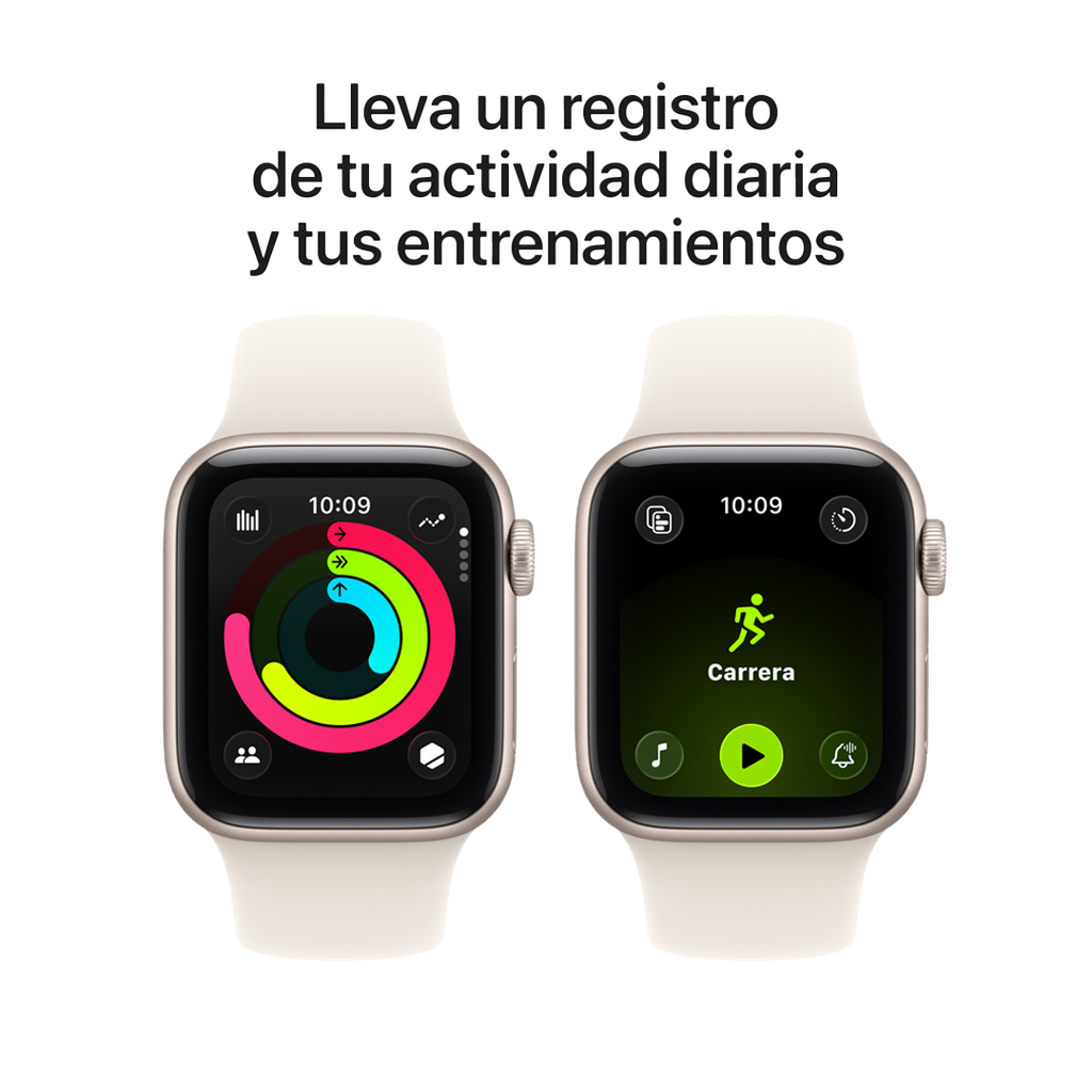 Apple Watch SE 3 GPS 40mm - Caja de Aluminio Blanco Estrella - Banda Deportiva Blanco Estrella