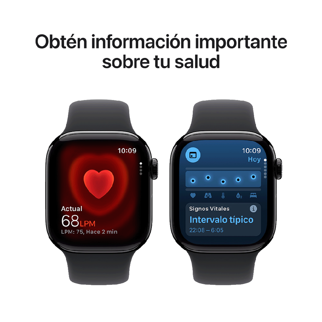 Apple Watch S11 (GPS) 42 mm - Caja de Aluminio Negro Azabache - Banda Deportiva Negra