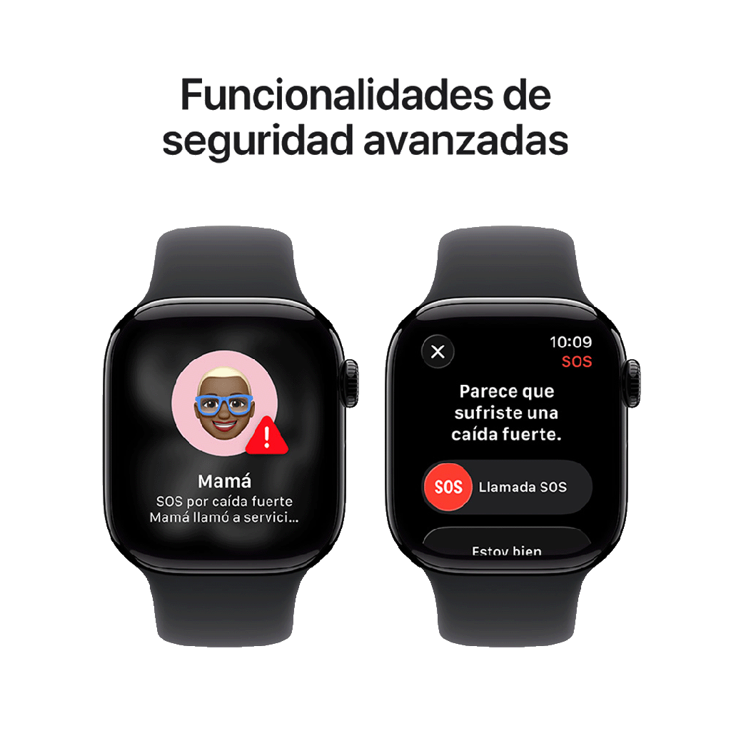 Apple Watch S11 (GPS) 42 mm - Caja de Aluminio Negro Azabache - Banda Deportiva Negra