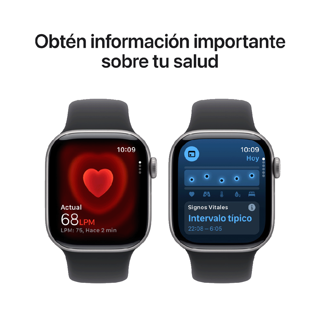 Apple Watch Series 11 (GPS) 42 mm - Caja de Aluminio Gris Espacial - Banda Deportiva Negra - M/L