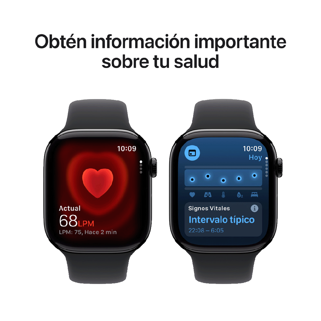 Apple Watch Series 11 (GPS) 46 mm - Caja de Aluminio Negro Azabache - Banda Deportiva Negra - M/L