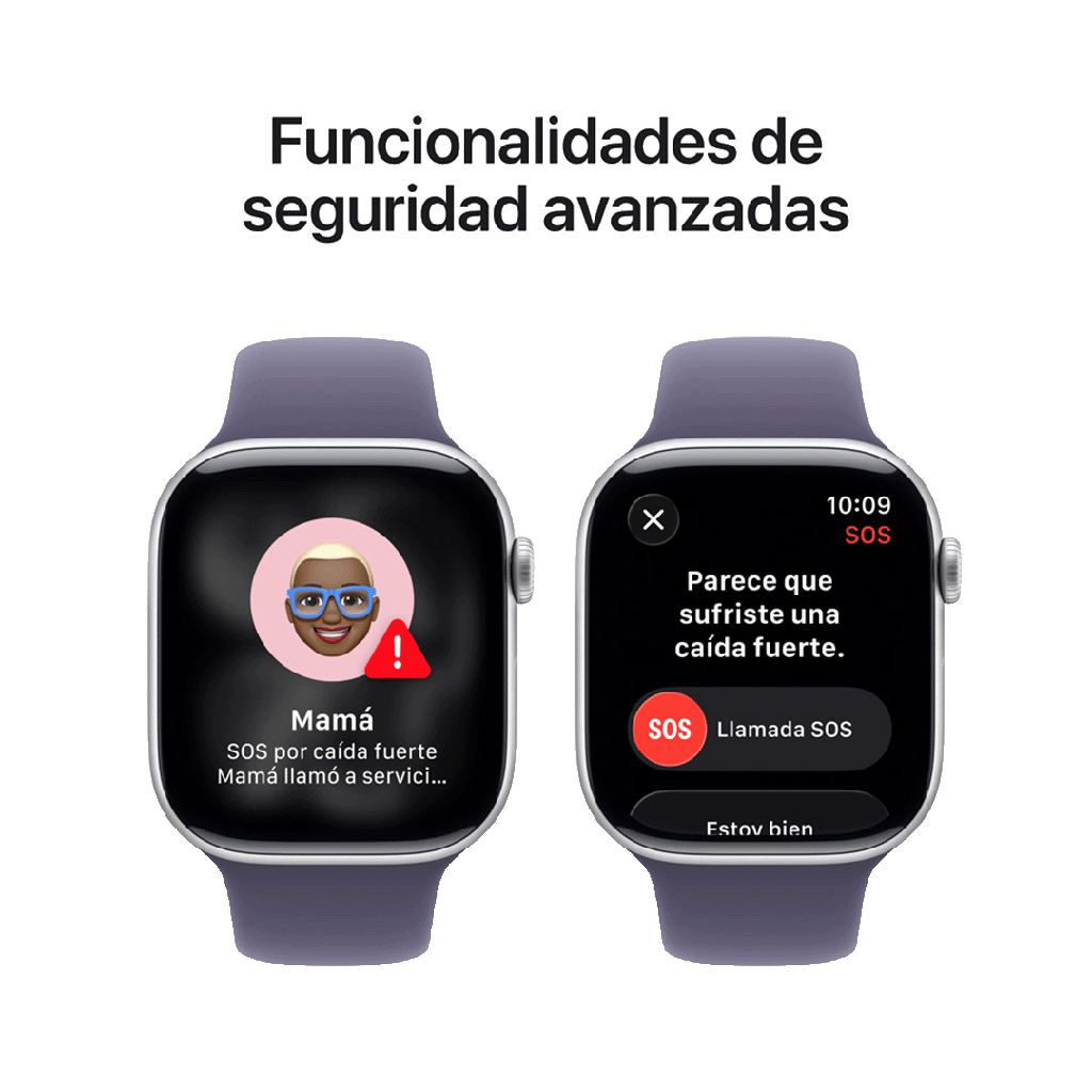 Apple Watch Series 11 (GPS) 46 mm - Caja de Aluminio Plata - Banda Deportiva Morado Niebla - M/L