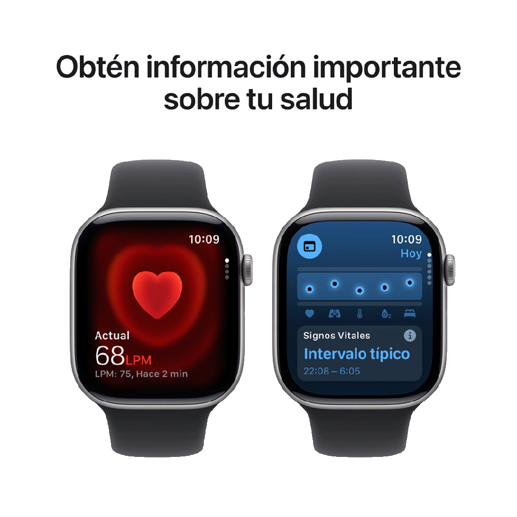 Apple Watch Series 11 (GPS) 46 mm - Caja de Aluminio Gris Espacial - Banda Deportiva Negra - M/L