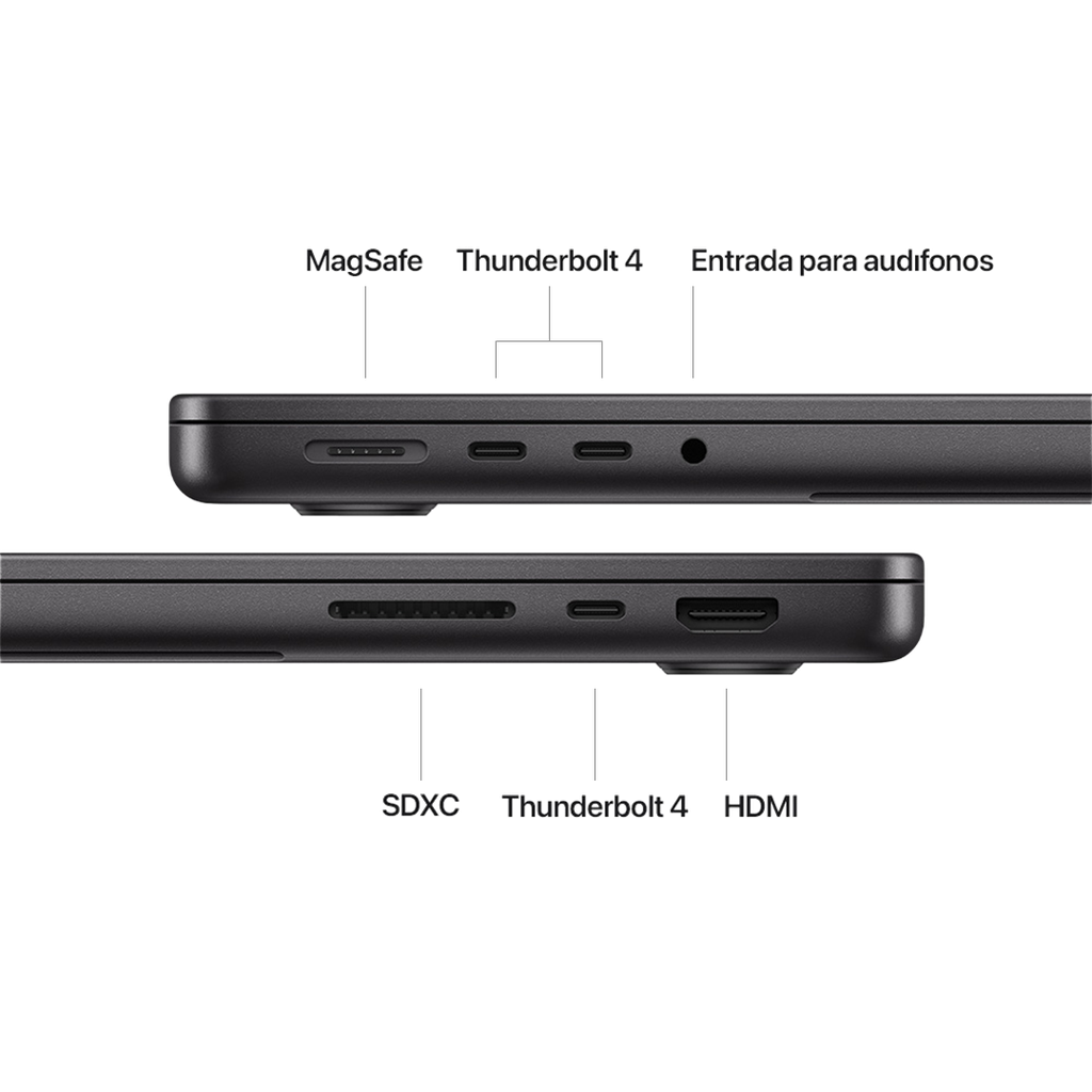 MacBook Pro 14" M5 - 10 CPU, 10 GPU, 16GB, 512GB - Negro Espacial