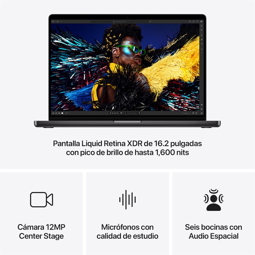 MacBook Pro 16" M4 Max - 14 CPU, 32 GPU, 36 GB, 1 TB - Negro Espacial