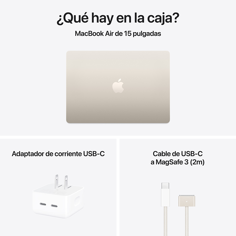 MacBook Air 15" M5 - 10 CPU, 10 GPU, 16GB, 512GB - Blanco estelar
