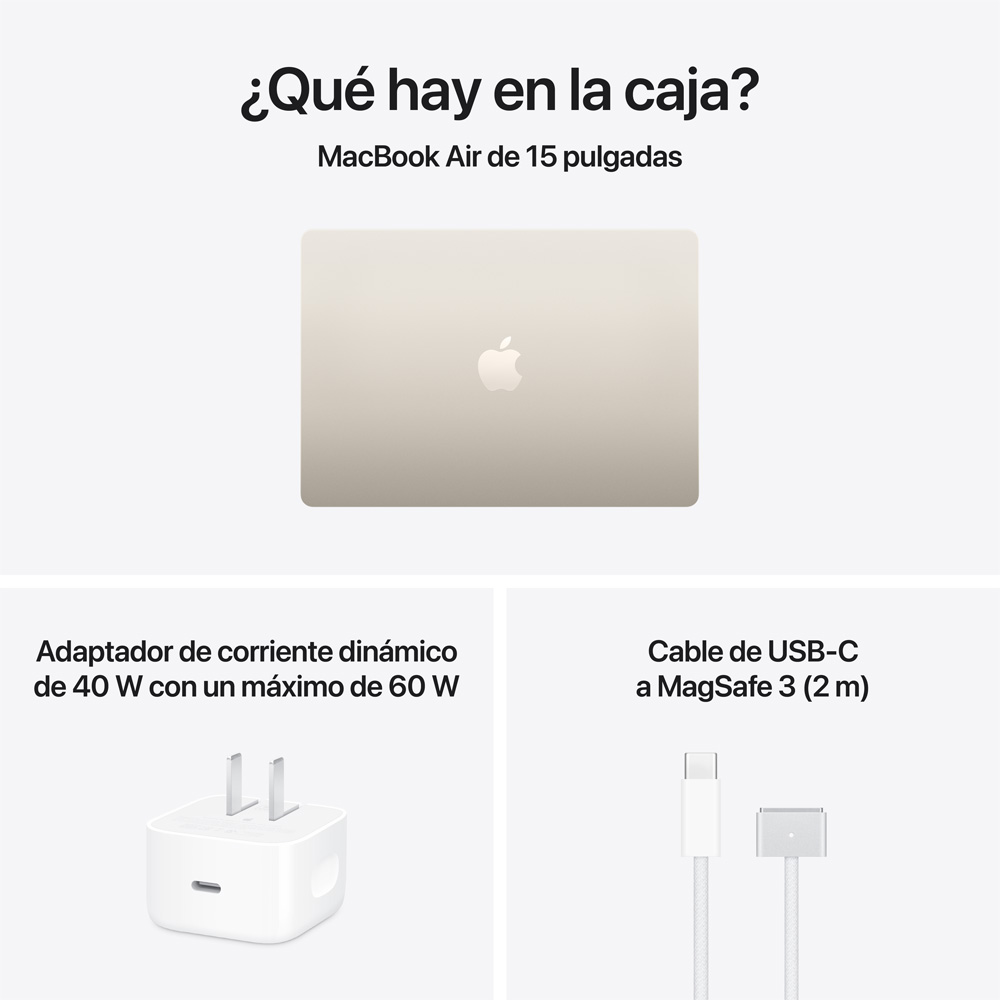 MacBook Air 15" M5 - 10 CPU, 10 GPU, 24GB, 1TB - Blanco estelar