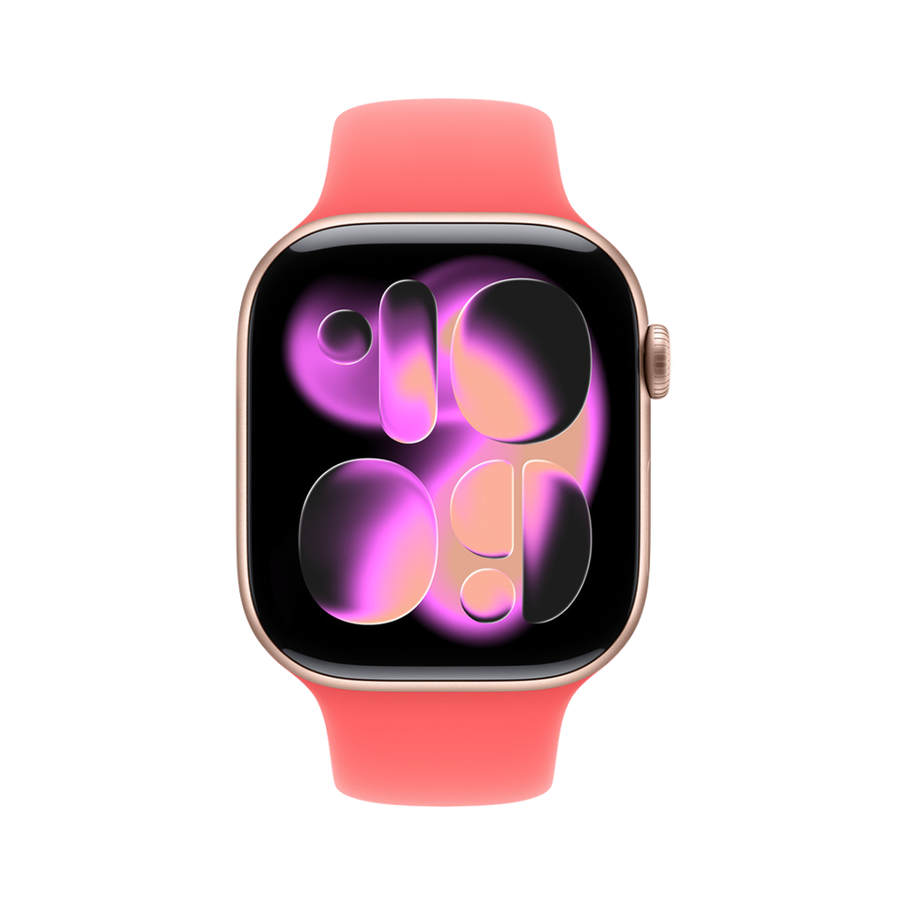 Banda deportiva Guayaba brillante de Apple para caja de 46 mm S/M