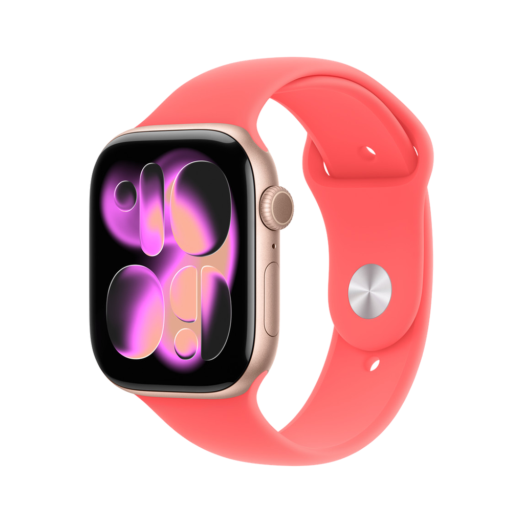 Banda deportiva Guayaba brillante de Apple para caja de 46 mm M/L