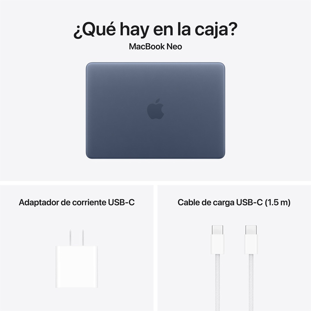 MacBook Neo 13" A18 Pro (CTO) - 6 CPU, 5 GPU, 8GB, 256 GB, Magic Keyboard - Español (España) - Índigo