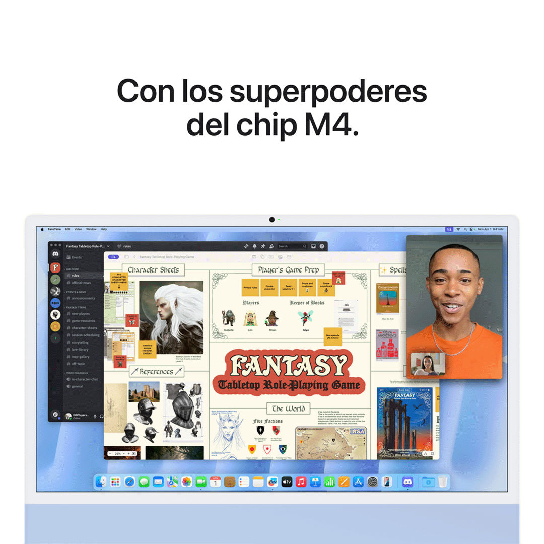 iMac 24" M4, 10 CPU,10 GPU, 16 GB, 256 GB - Azul