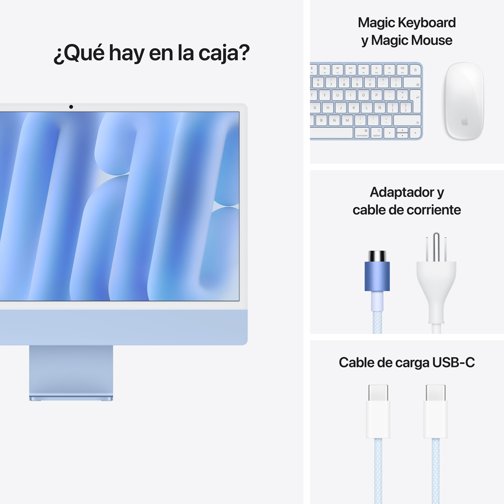 iMac 24" M4 - 8 CPU, 8 GPU, 16 GB, 256 GB - Azul