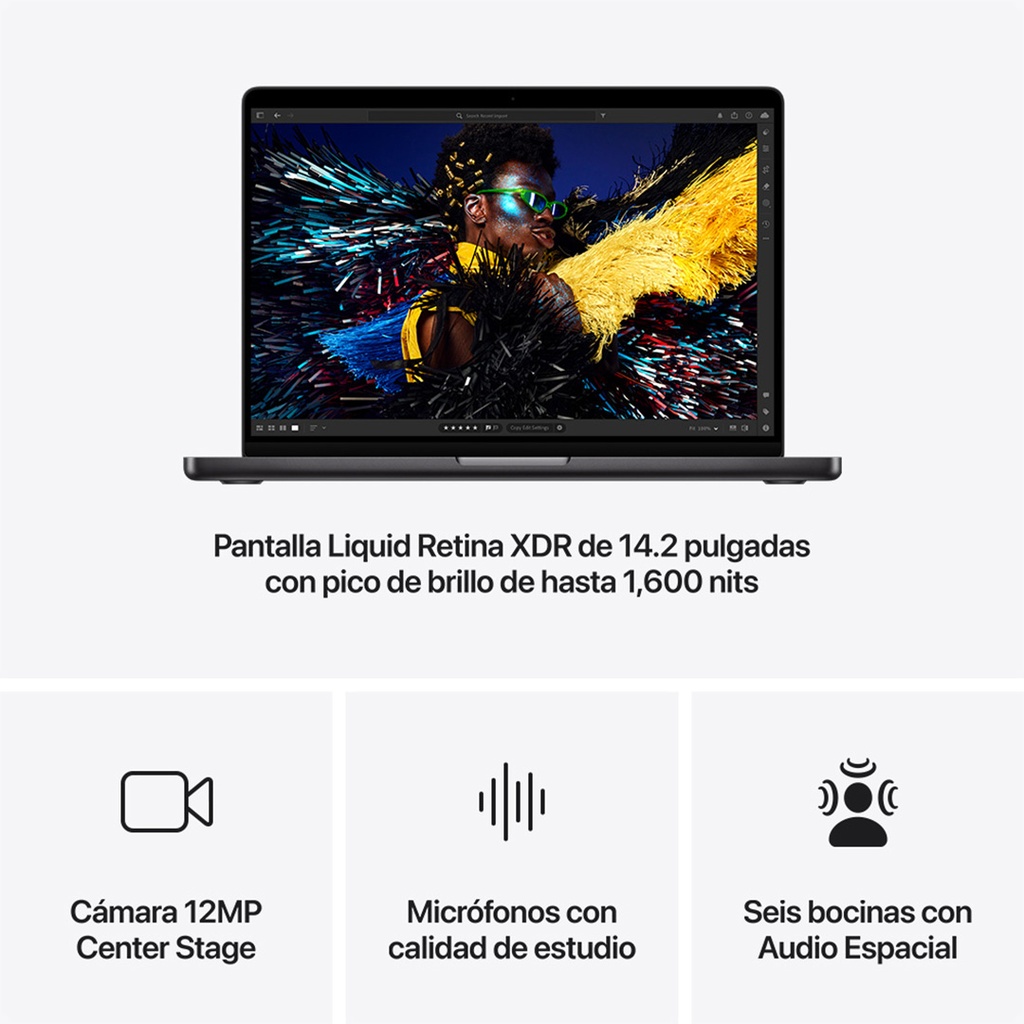 MacBook Pro 14" M4 - 10 CPU, 10 GPU, 24 GB, 1 TB - Negro Espacial