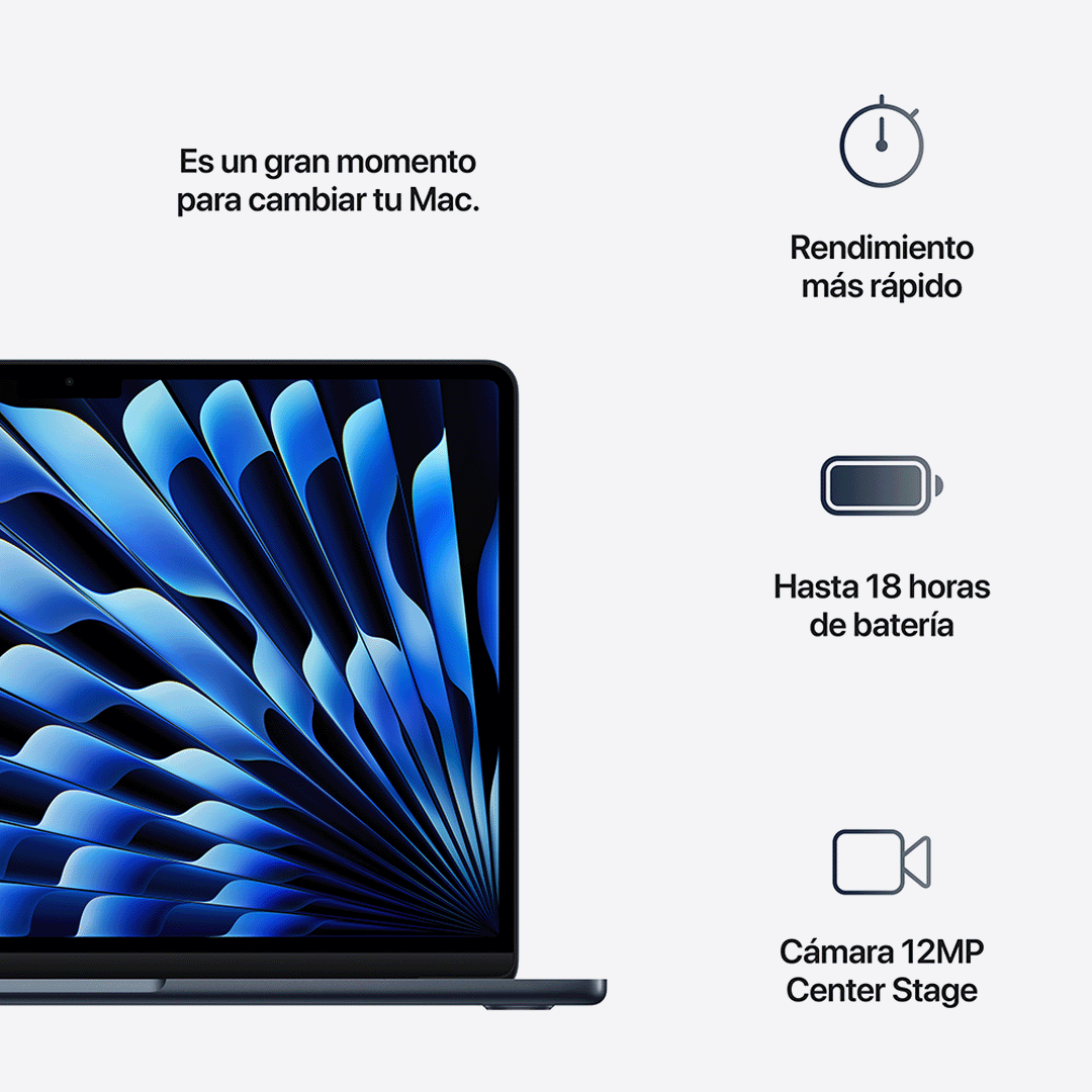 MacBook Air 13" M4 - 10 CPU, 10 GPU, 16 GB, 512 GB - Medianoche