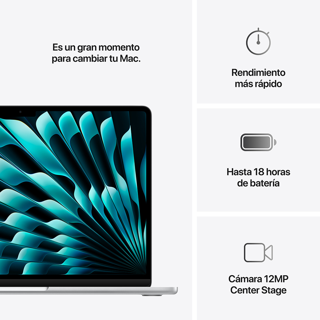 MacBook Air 13" M4 - 10 CPU, 10 GPU, 16 GB, 512 GB - Plata