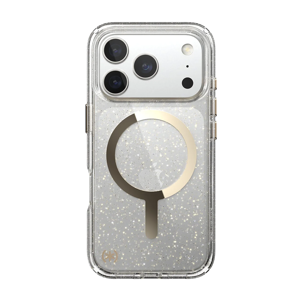 Speck Presidio Lux con MagSafe para iPhone 17 Pro - Glitter/Oro Metalico