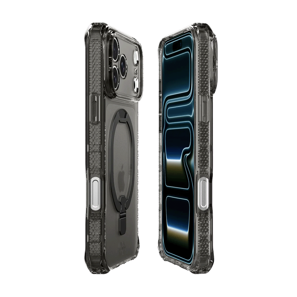Funda Hybrid R Vapor Stand con MagSafe de ItSkins para iPhone 17 Pro - Negro Humo