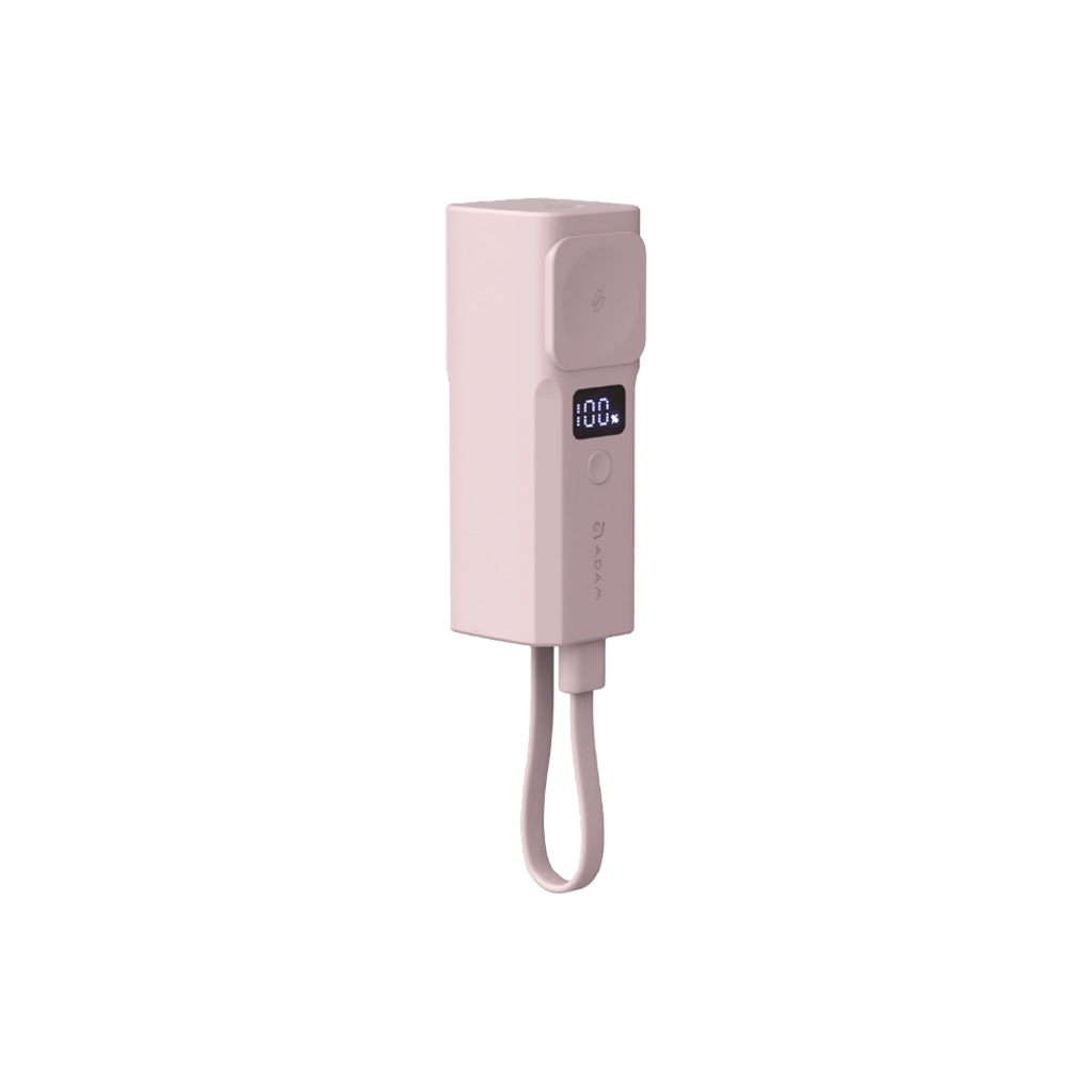 Batería externa ultra compacta 5-en-1 VIONTA P5 Pro de 5.000 mAh de Adam Elements - Rosa