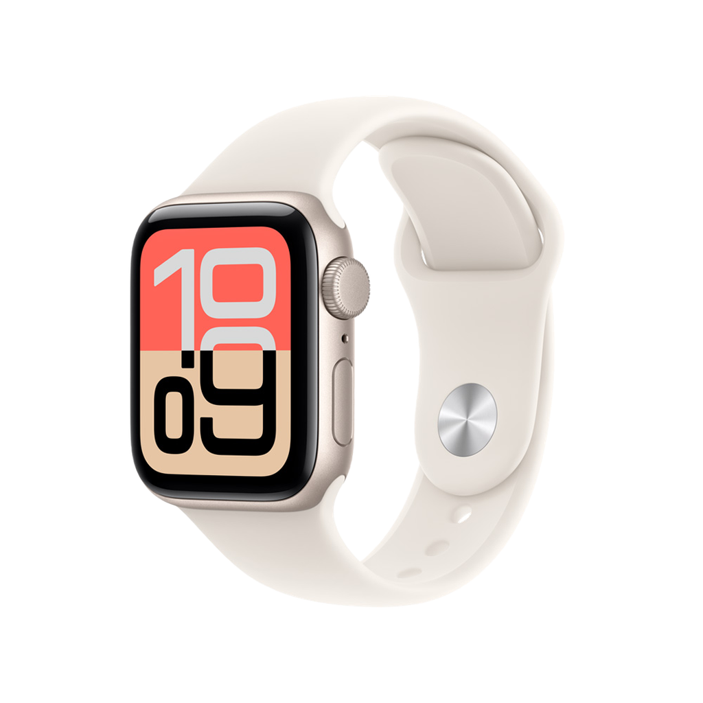 Apple Watch SE 3 (GPS) 40 mm - Caja de Aluminio Blanco estelar - Banda Deportiva Blanco estelar - M/L
