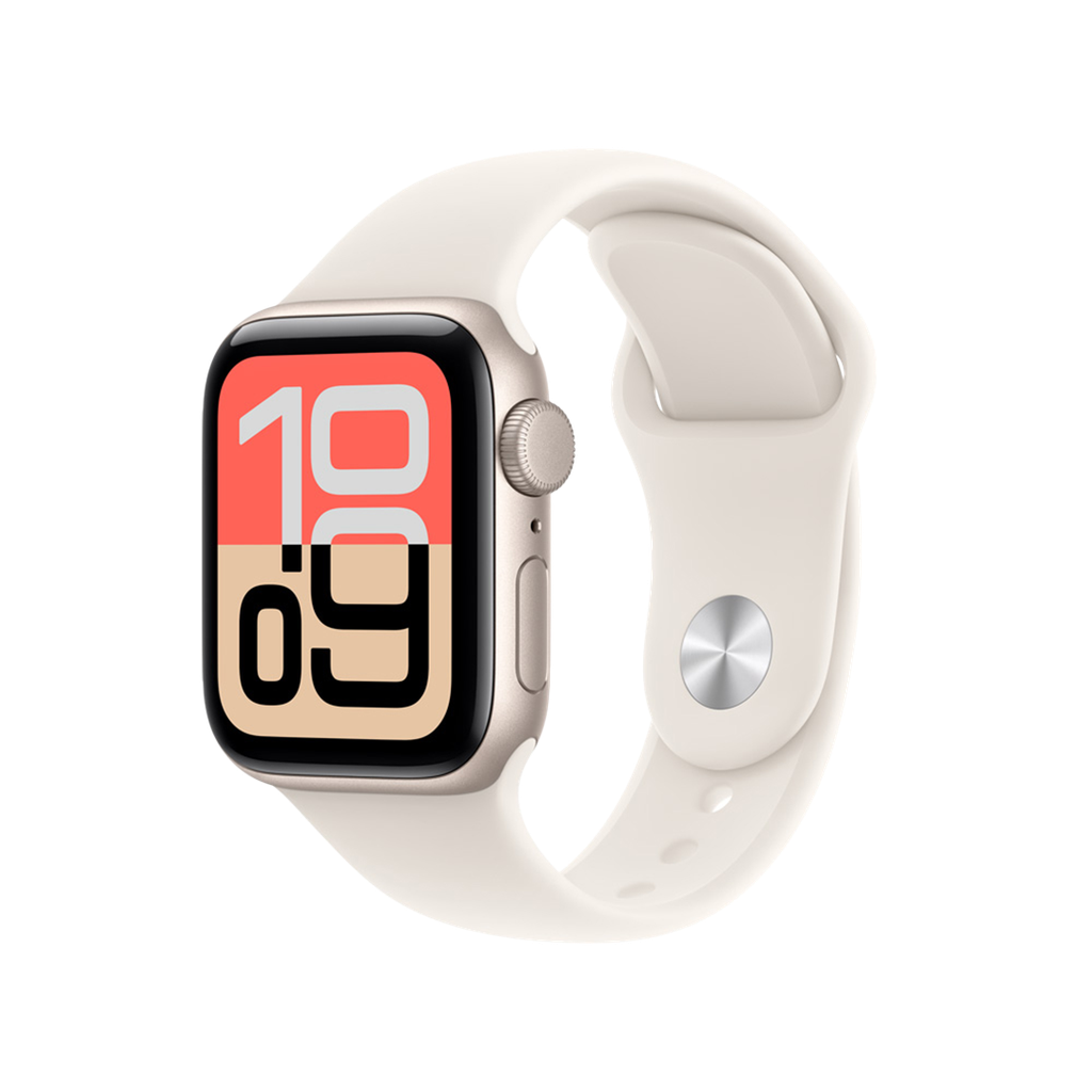 Apple Watch SE 3 (GPS) 44mm - Caja de Aluminio Blanco Estelar - Banda Deportiva Blanco Estelar S/M