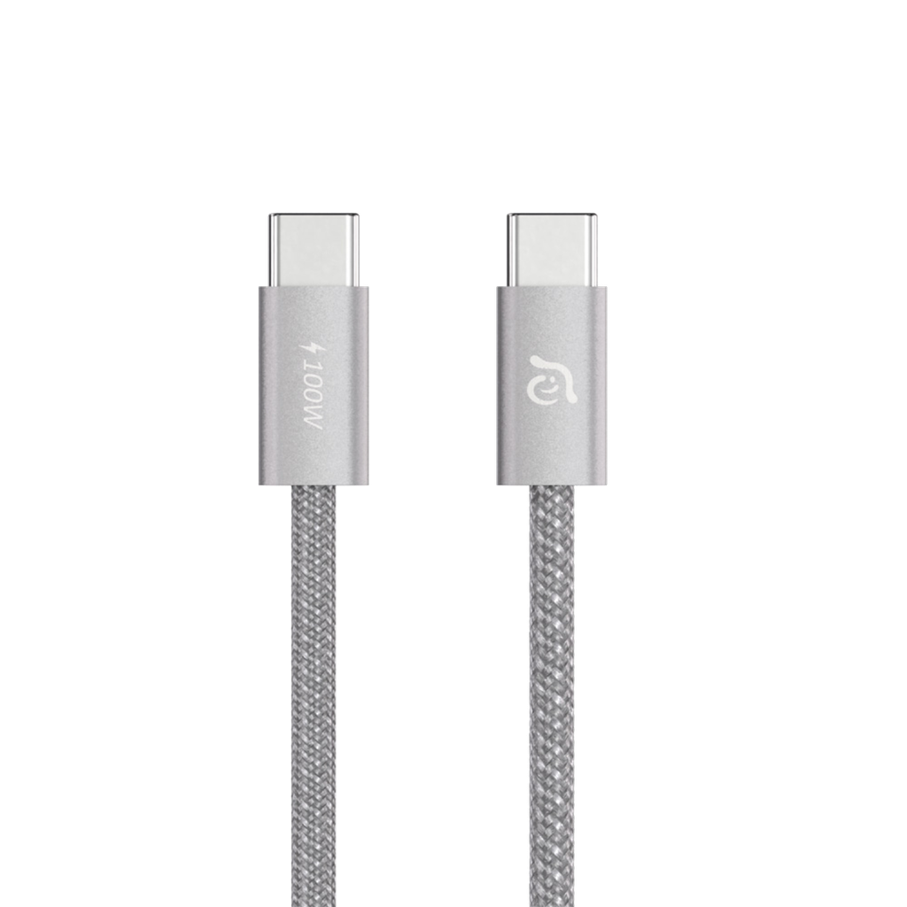 Cable de carga magnético (2 unidades) CASA C100 de USB-C a USB-C de 100 W de Adam Elements - Plata