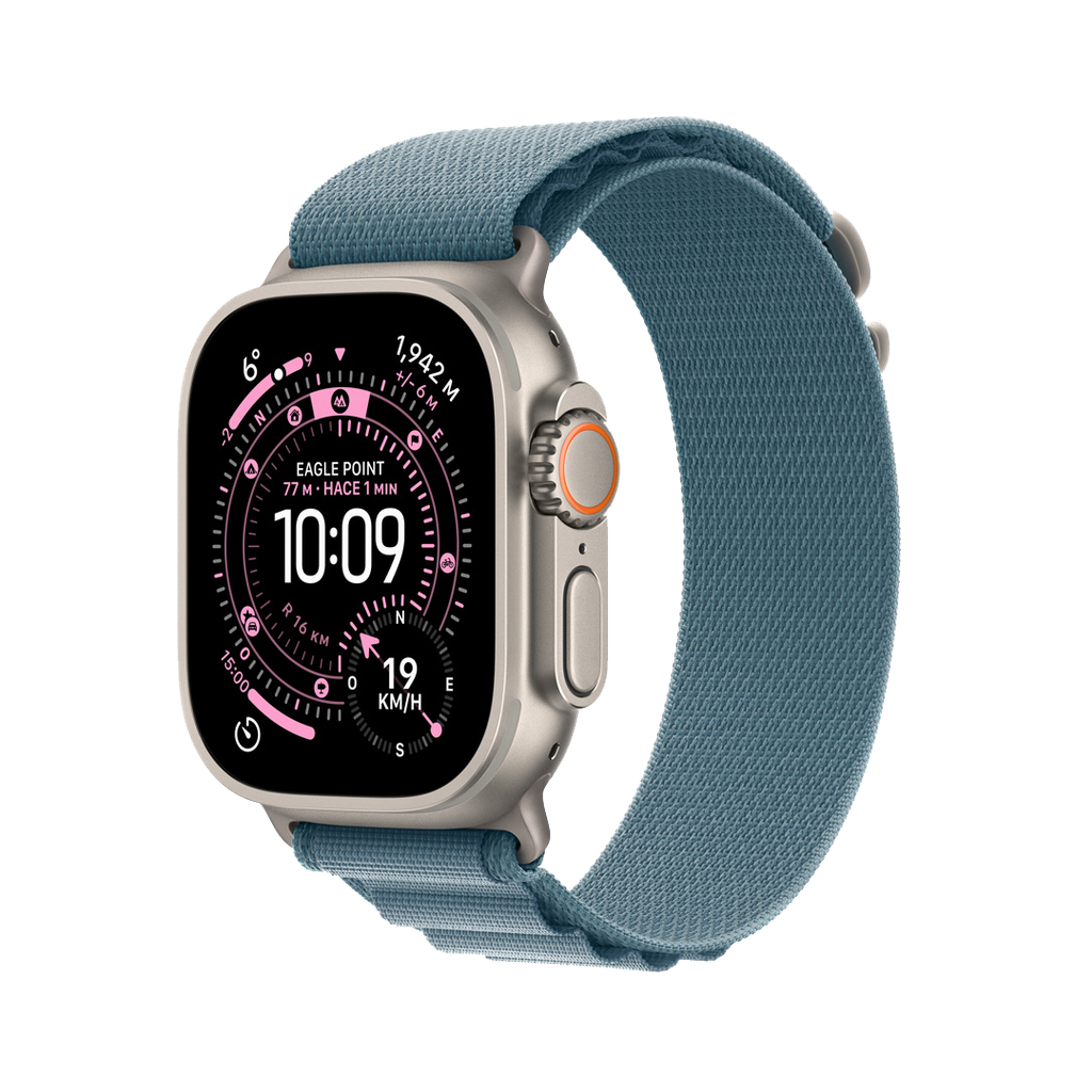 Apple Watch Ultra 3 (GPS + Cellular) 49 mm - Caja de titanio natural - Banda Alpine azul claro