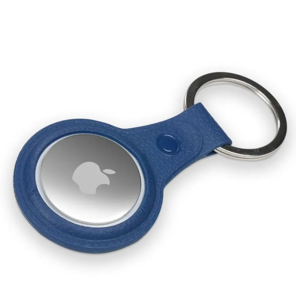 Llavero protector de piel sintética para AirTag de Puregear - Azul marino