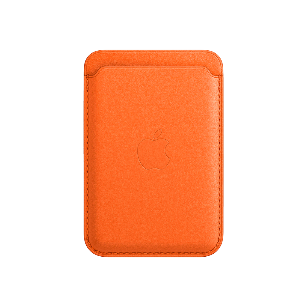 Billetera de cuero con MagSafe para iPhone - Naranja