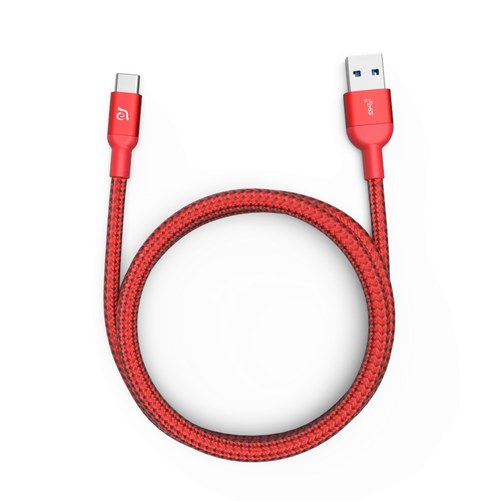Cable de carga CASA M100+ (2.ª gen) de USB-A a USB-C de 100 W (1 m) de Adam Elements - Rojo