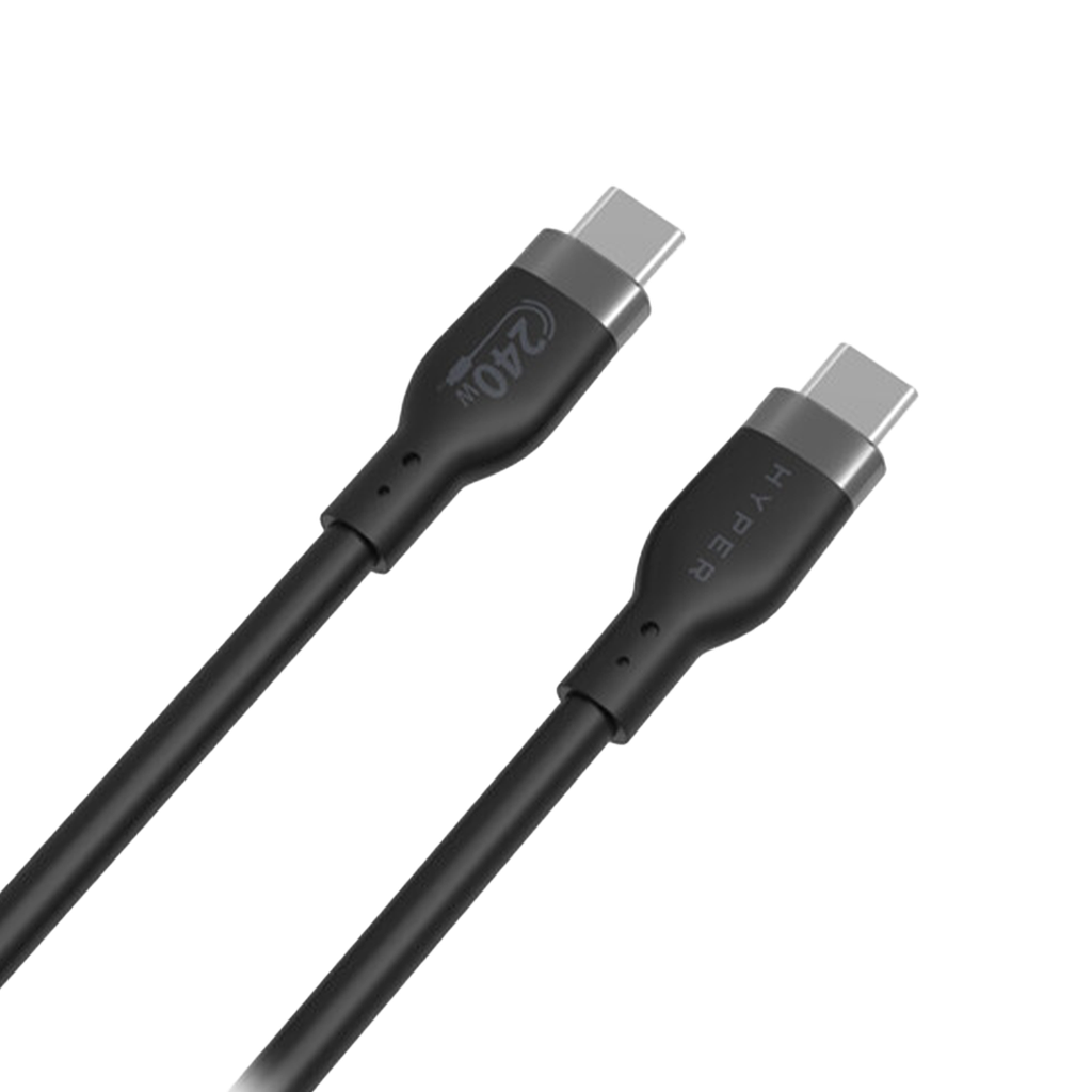 Cable de silicona de USB-C a USB-C de 240 W (2 m) de HyperJuice - Negro