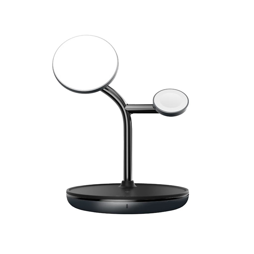 Base de carga magnética inalámbrica 3-en-1 OMNIA M3+ de 15 W de Adam Elements - Negro