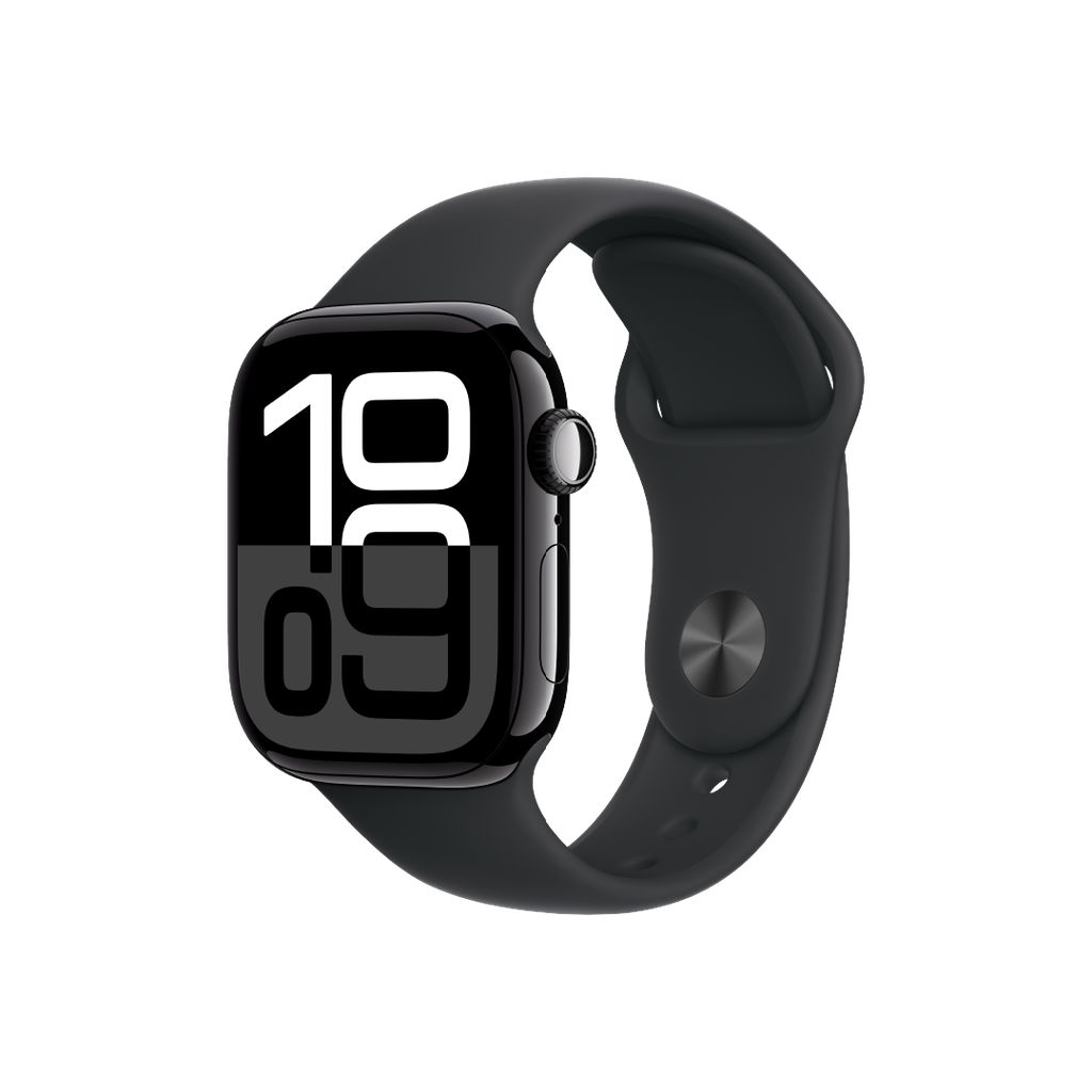 Apple Watch Series 10 (GPS) 42 mm - Caja de Aluminio Negro azabache - Banda Deportiva Negra - S/M
