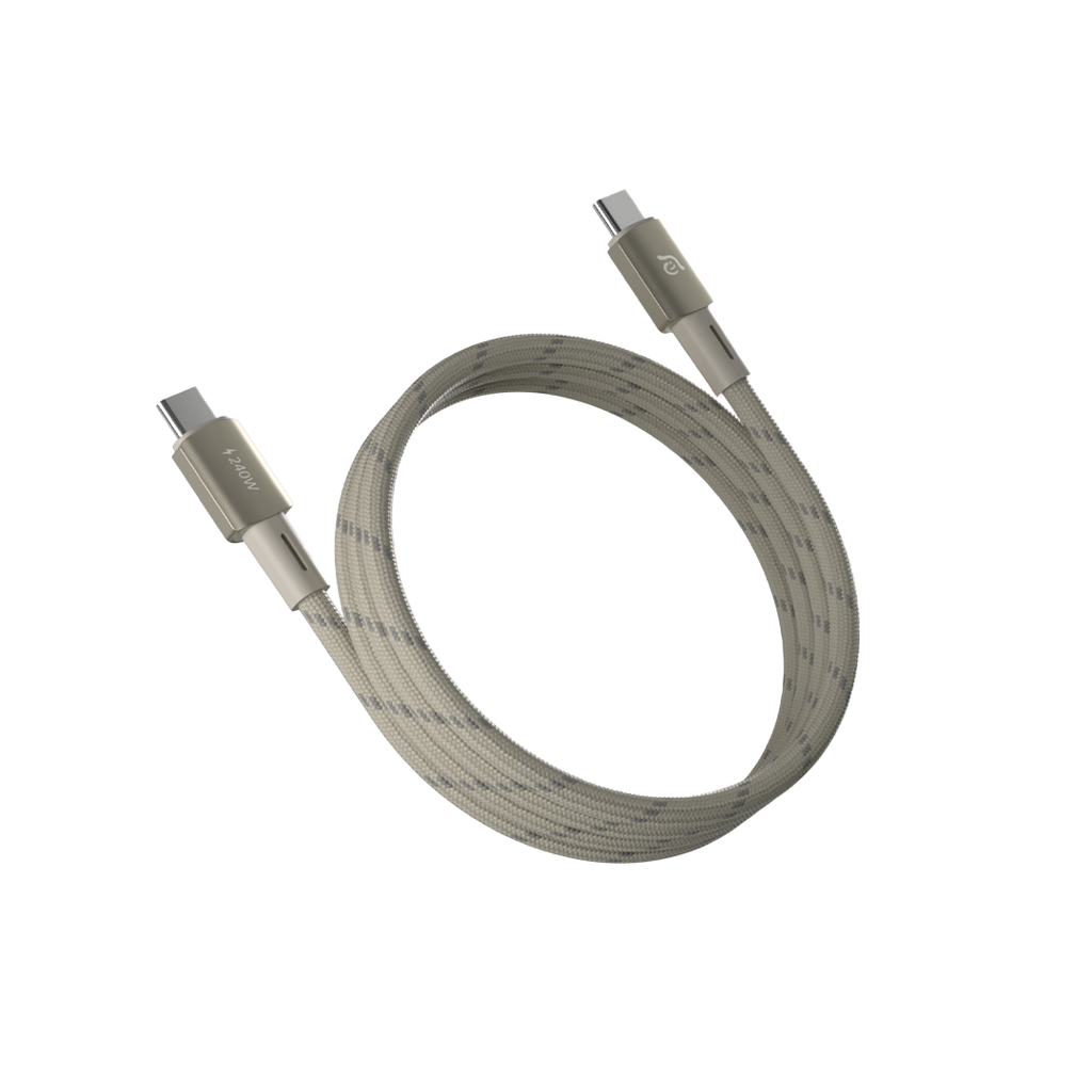 Cable de carga magnético CASA MP100 de USB-C a USB-C de 240 W (1 m) de Adam Elements - Titanio