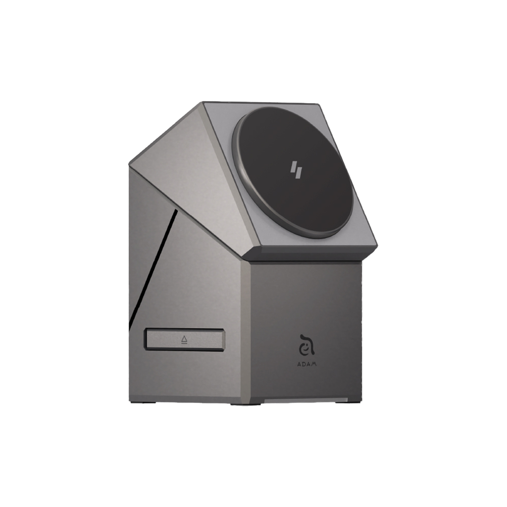 Base de carga inteligente 3-en-1 Mag Qube Qi2 de 25 W de Adam Elements - Plata