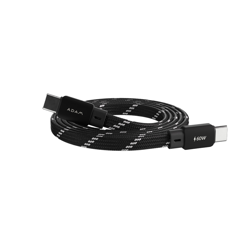 Cable de carga magnético CASA MF200 de USB-C a USB-C de 60 W (2 m) de Adam Elements - Negro