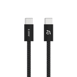[ACBADC100SETBK] Cable de carga magnético iLinio C100 USB-C a USB-C de 100W (paquete de 2) de Adam Elements - Negro