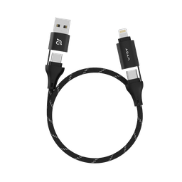 [ACBADMS401BK] Cable de carga magnético PeAk MS401 4 en 1 de 60 W de Adam Elements - Negro