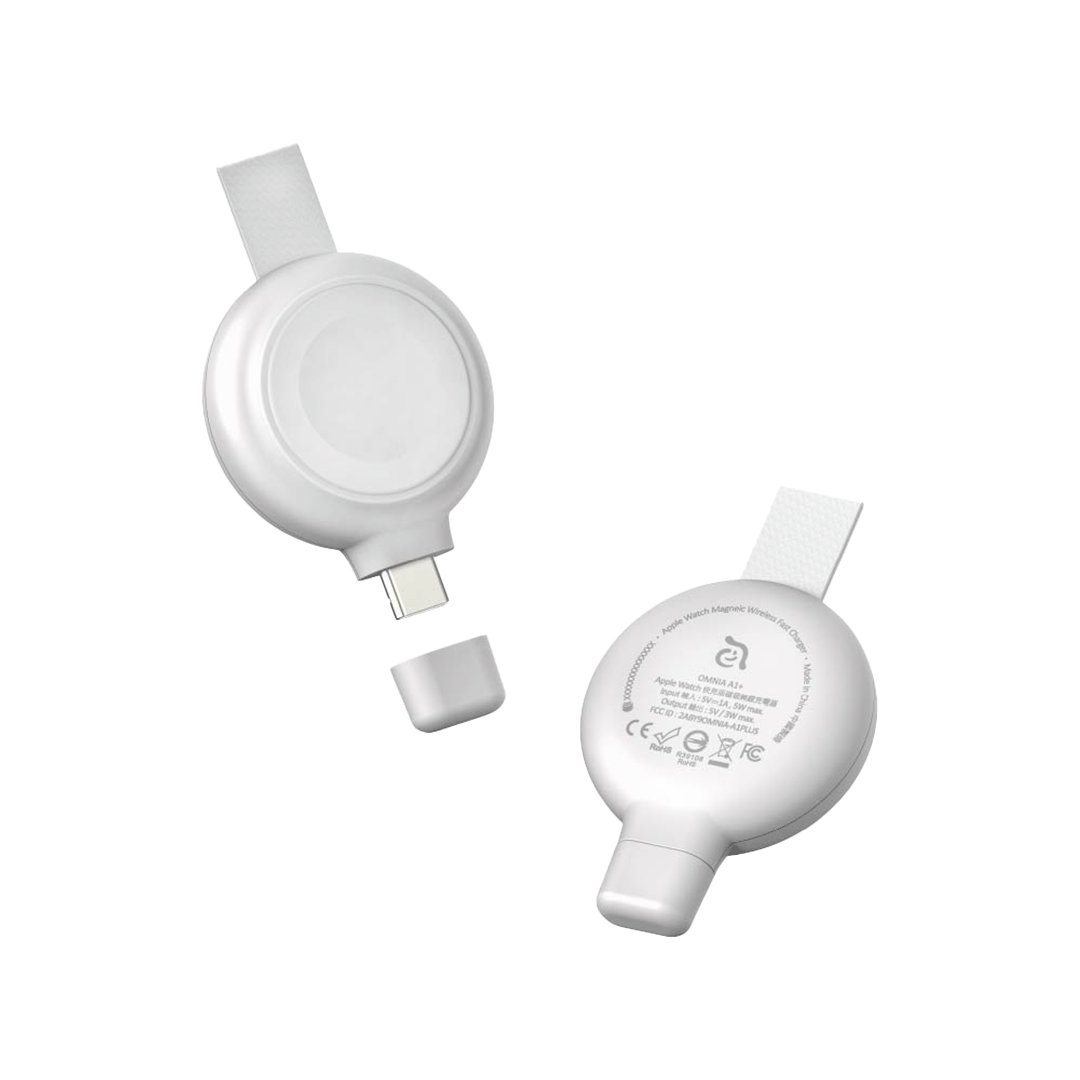 [APAADA1PWH] Cargador magnético inalámbrico de carga rápida OMNIA A1 + para Apple Watch de Adam Elements - Blanco
