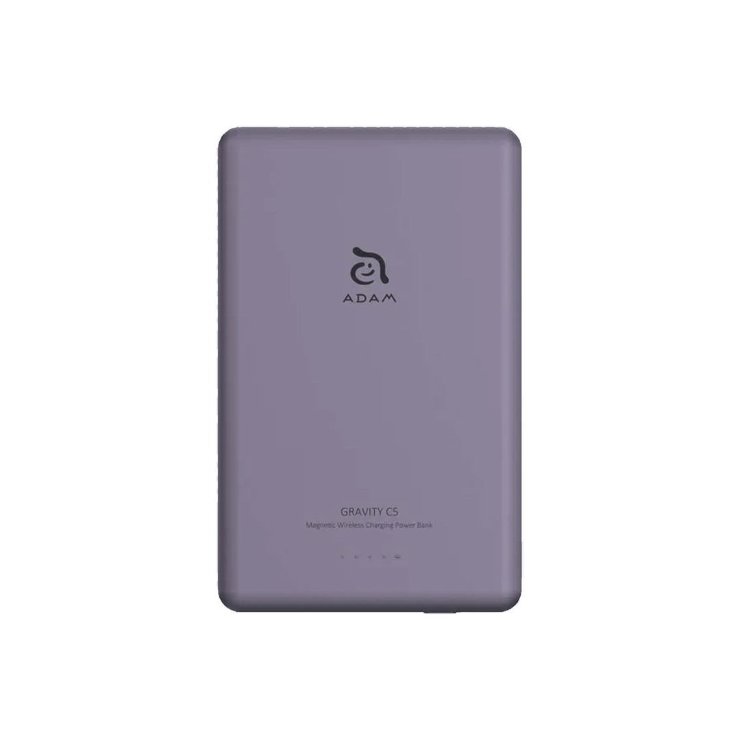 [APBADGVC5PP] Batería externa magnética inalámbrica GRAVITY C5 de 5.000 mAh de Adam Elements - Violeta