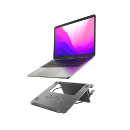[AAPADHUBSTDGY] Soporte plegable 5-en-1 (adaptador integrado) CASA Hub Stand de USB-C a HDMI/3 USB-A/USB-C para Mac de Adam Elements - Gris espacial